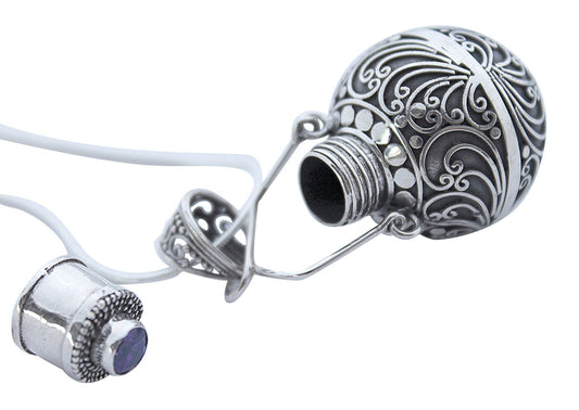Silver & Amethyst Keepsake Pendant