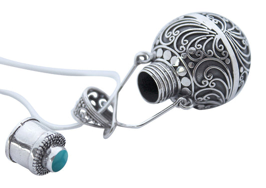 Silver & Turquoise Keepsake Pendant