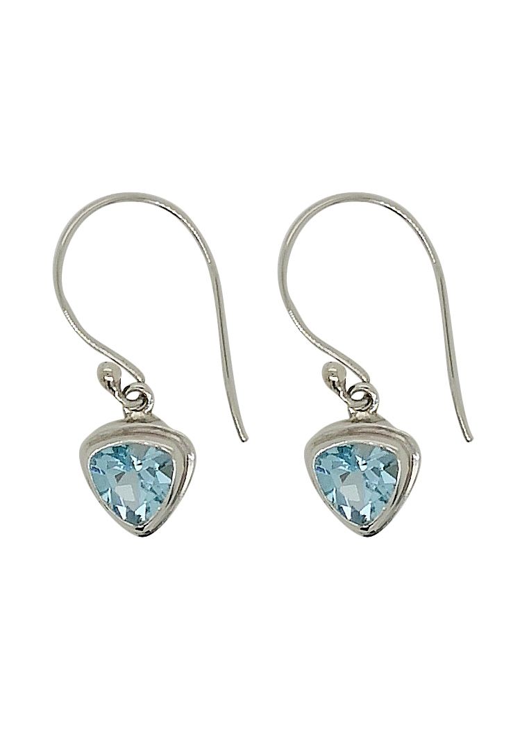 Silver & Trillion Blue Topaz Earrings