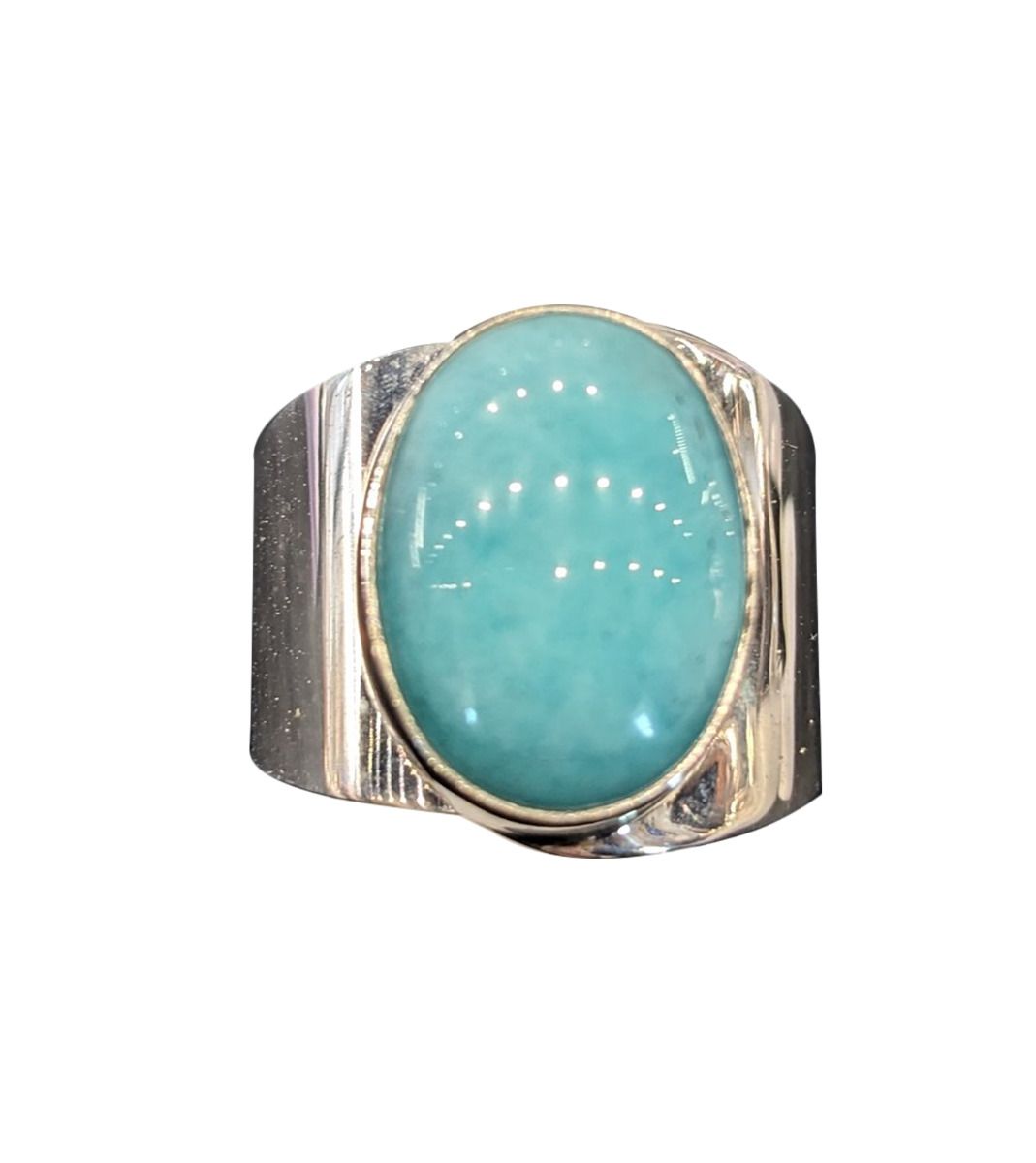 Silver Amazonite Adjustable Ring