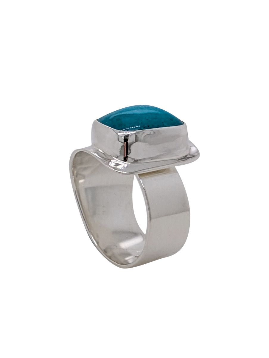 Silver Amazonite Adjustable Ring