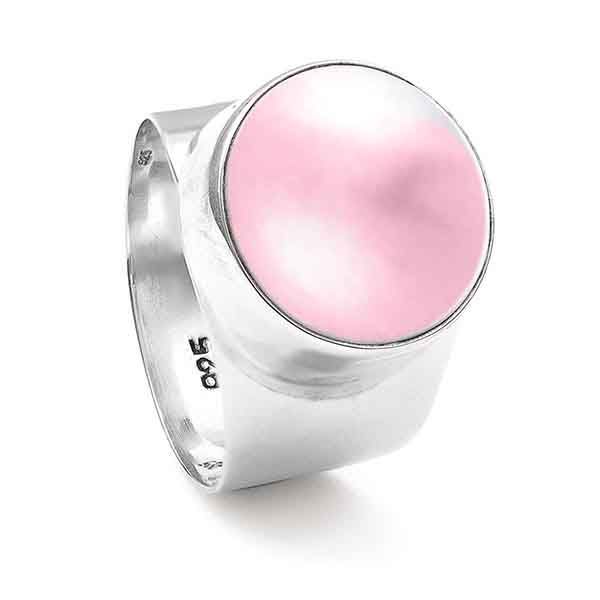 Sterling Silver & Pink Mabé Pearl Adjustable Ring