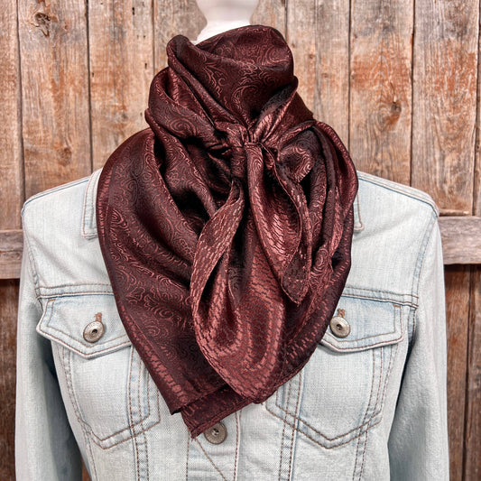 35X35" Brown Jacquard Wild Rag / Scarf WR4043