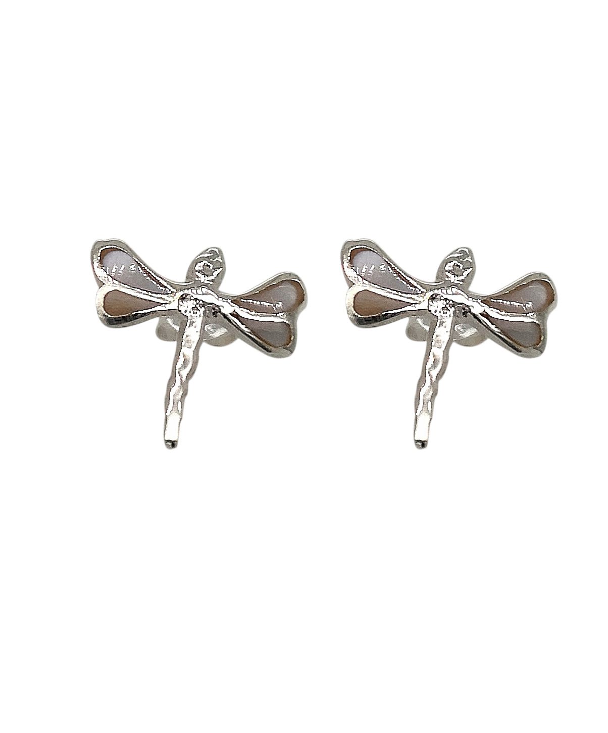 Sterling Silver & Mother of Pearl Dragonfly Studs
