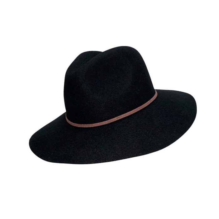 Stylish Wool Felt Fedora Hat with Suede Band Deco