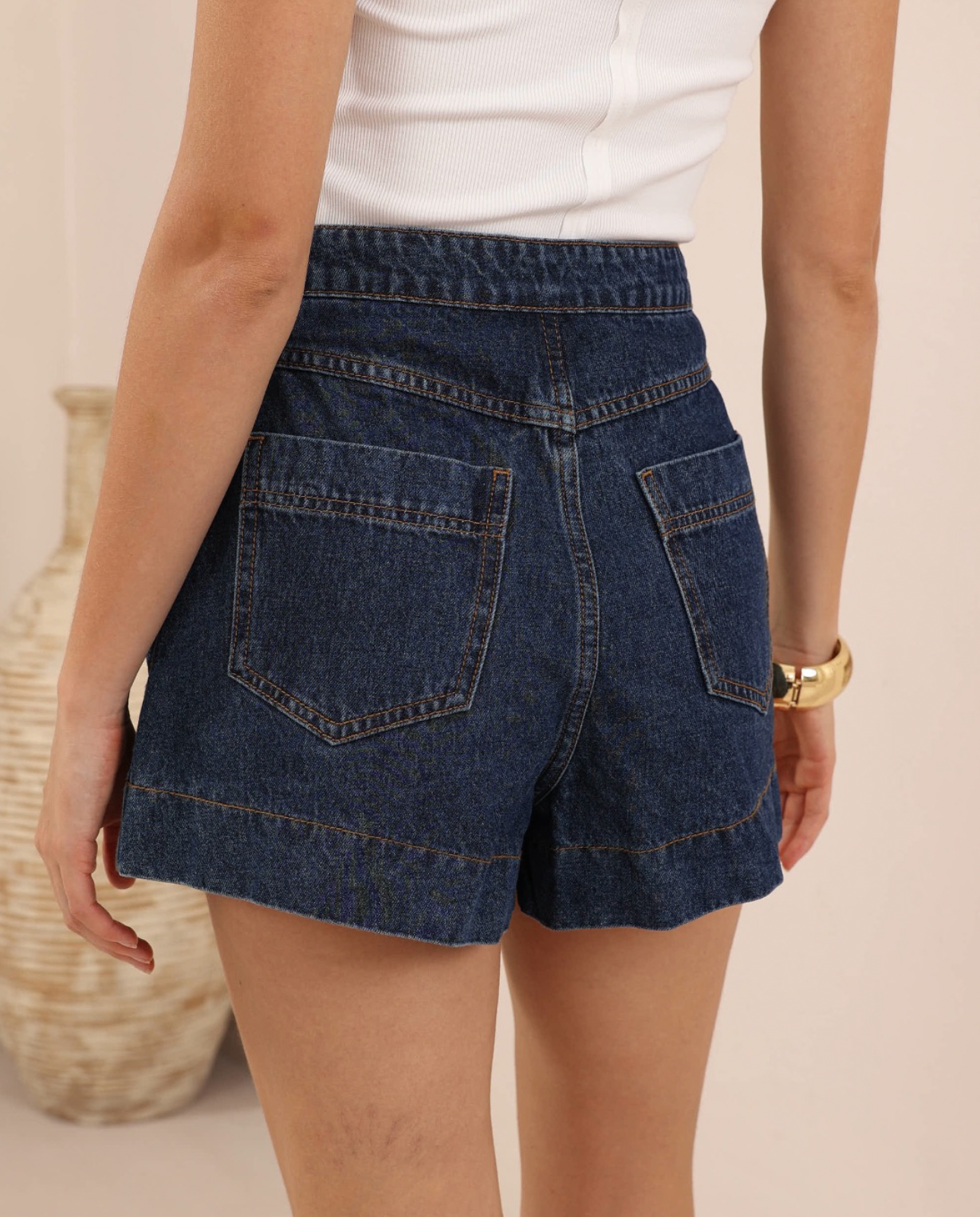 Nora - Dark Denim Shorts