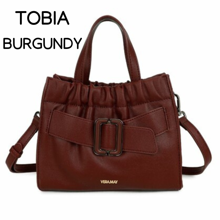 Tobia - Vegan Leather Bag - Burgundy