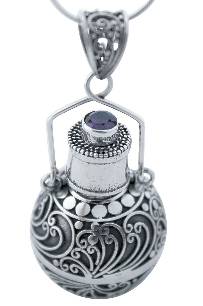 Silver & Amethyst Keepsake Pendant