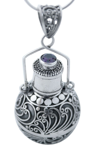 Silver & Amethyst Keepsake Pendant