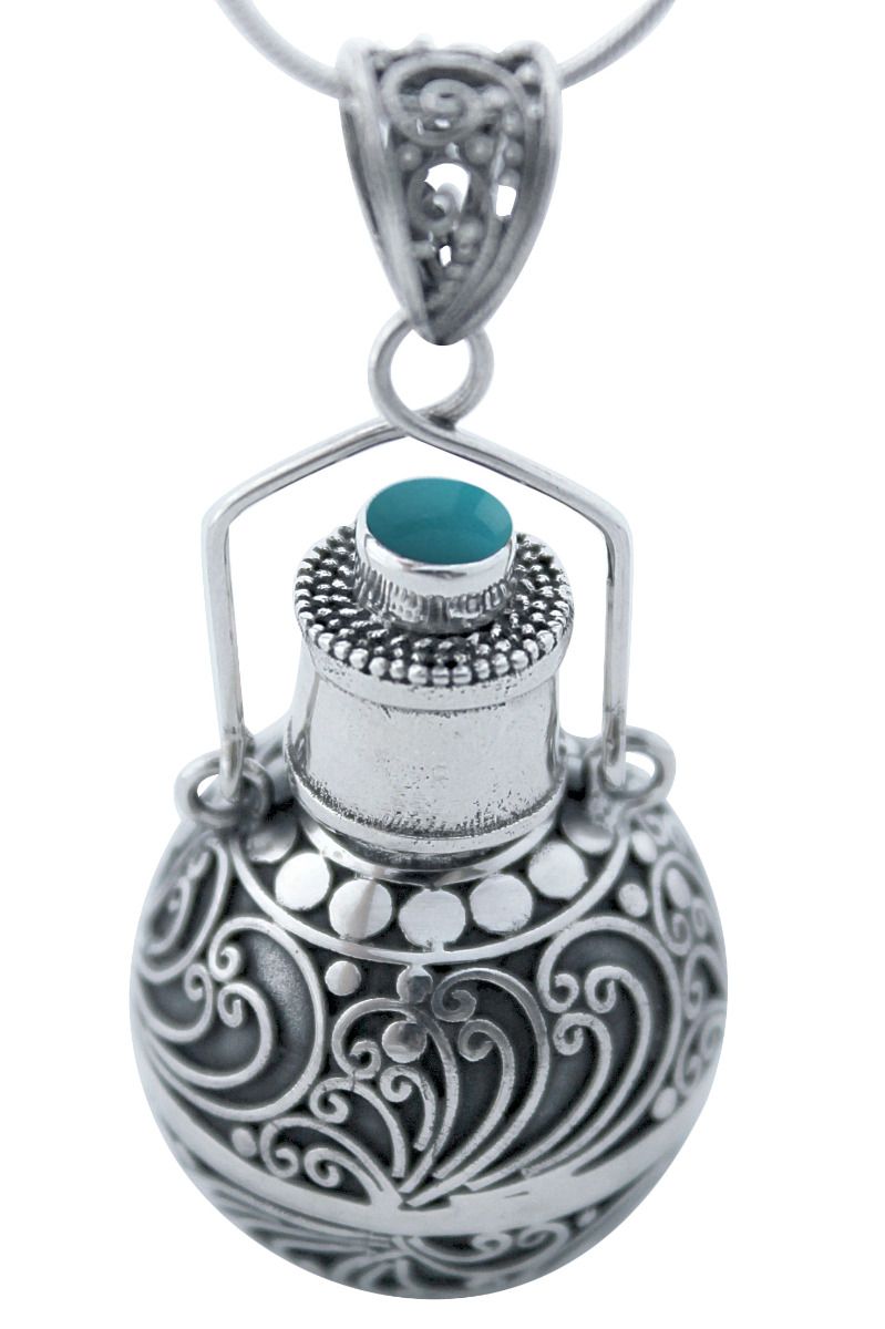 Silver & Turquoise Keepsake Pendant