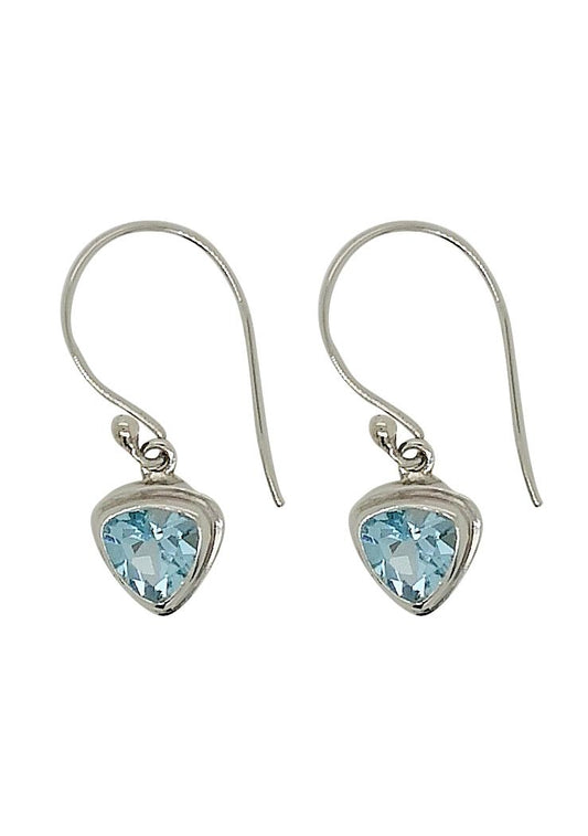 Silver & Trillion Blue Topaz Earrings