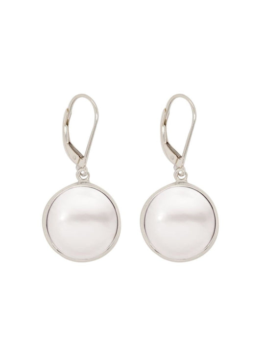 SIlver 14 White Mabe Earrings