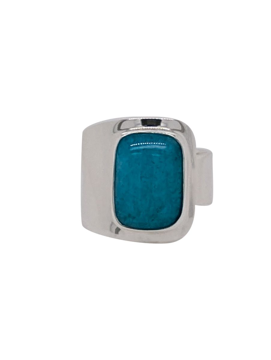 Silver Amazonite Adjustable Ring