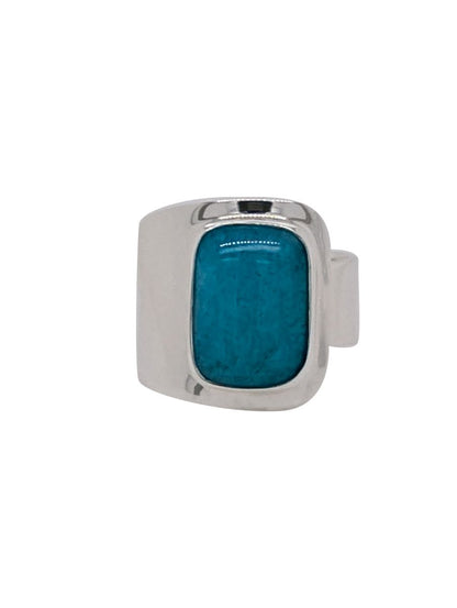 Silver Amazonite Adjustable Ring