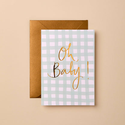 Oh Baby! (Gingham) Greeting Card