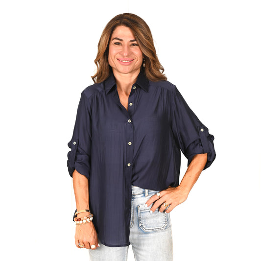 Isabelle - Navy Top
