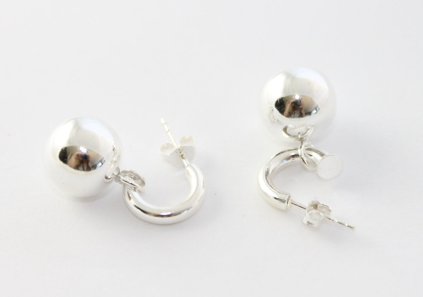Silver 12mm Ball Earrings