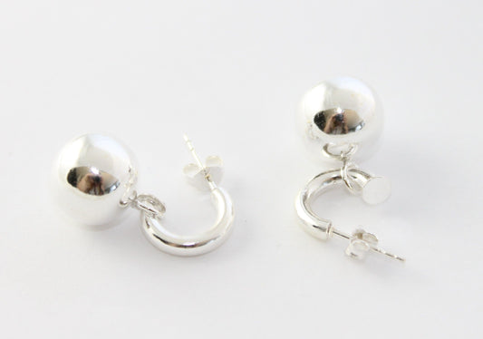 Silver 12mm Ball Earrings