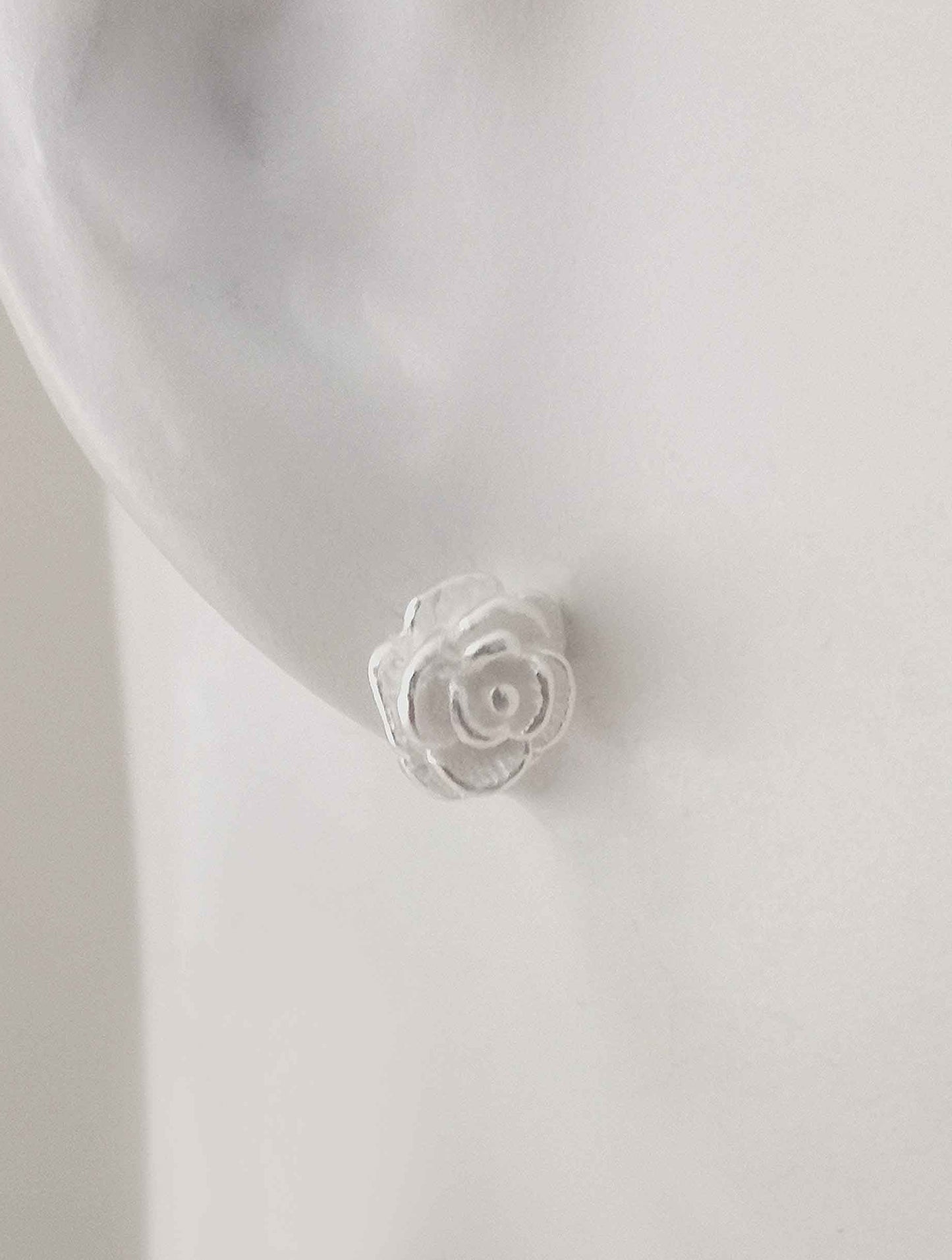 Silver  Rose Studs