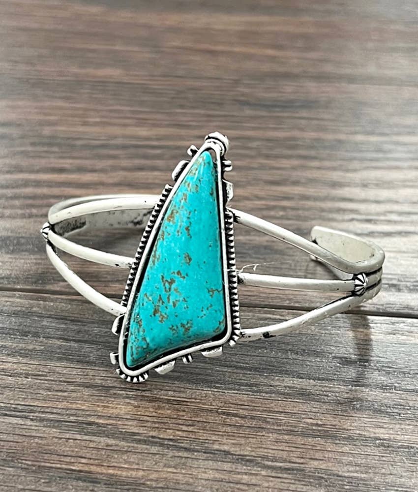 711295, Brass Navajo Turquoise Cuff Bracelet