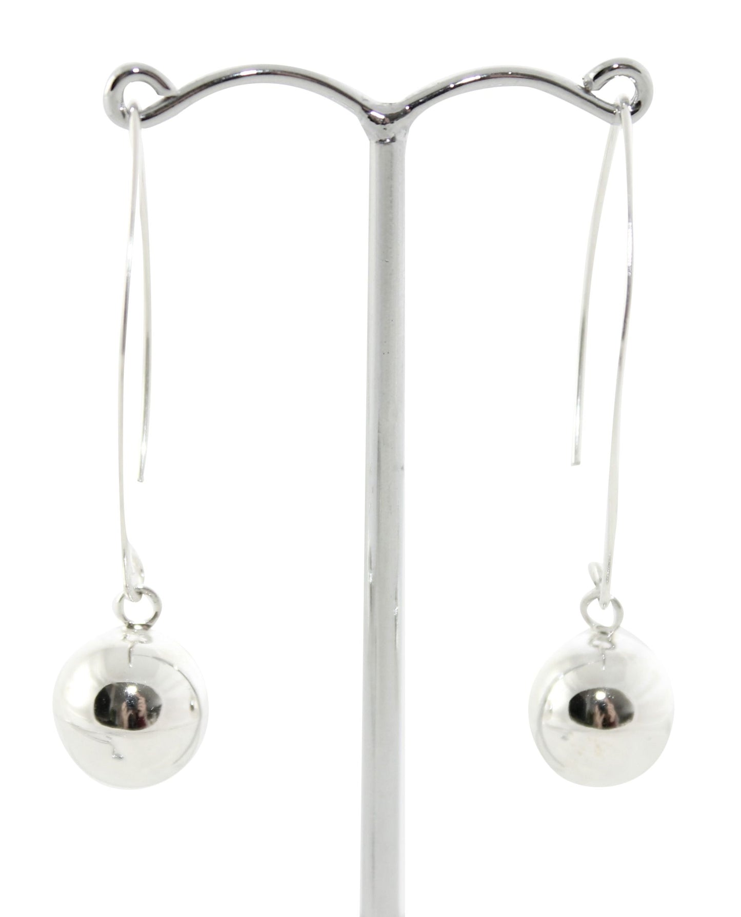 Silver Ball Drop Earrings