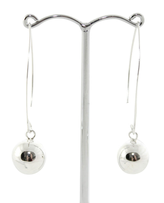 Silver Ball Drop Earrings