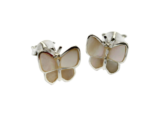 White Butterfly Studs