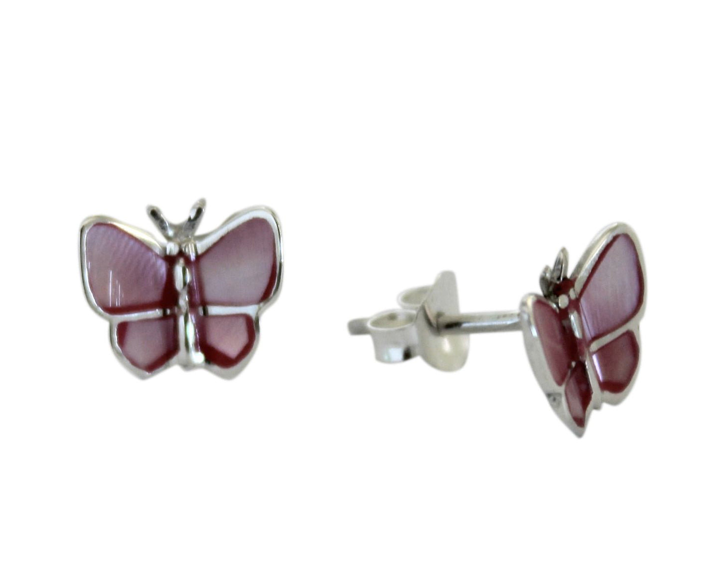 Pink Butterfly Studs