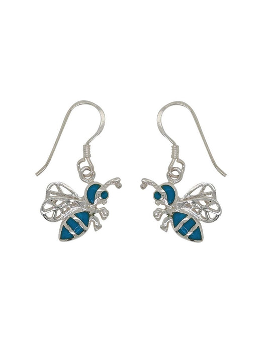 Sterling Silver & Turquoise Bee Earrings
