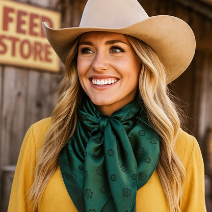 42X42"  Emerald Jacquard XL Wild Rag / Scarf WR3508