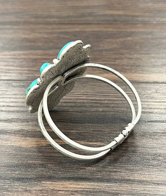 710711, Turquoise, Brass Cuff Bracelet