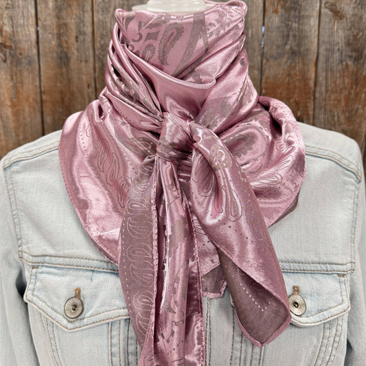 35X35" Pink Jacquard Wild Rag / Scarf WR4049