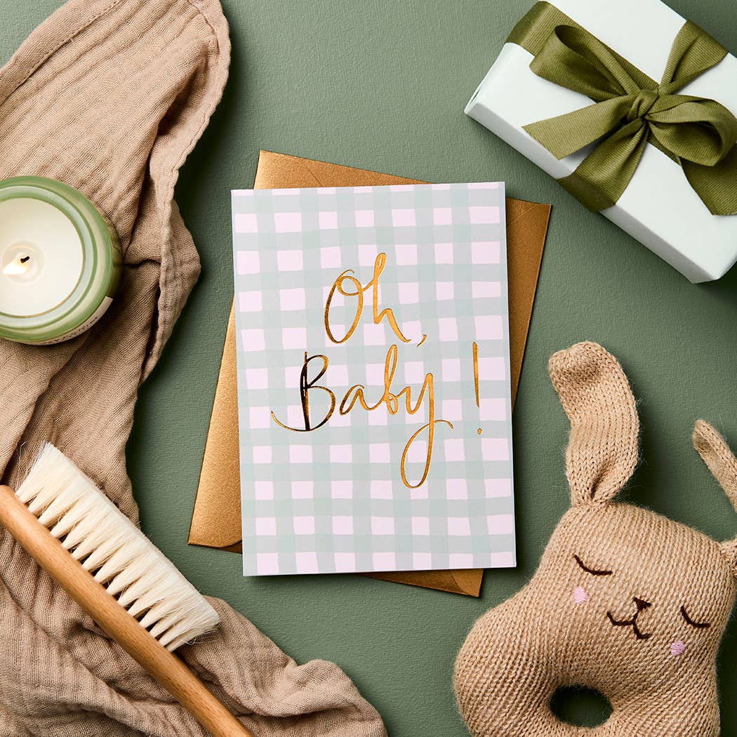 Oh Baby! (Gingham) Greeting Card