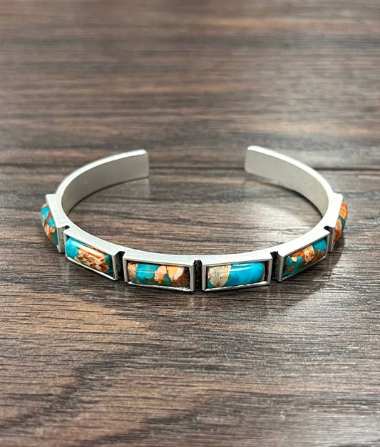 711387, Bar Gemstone Cuff Bracelet