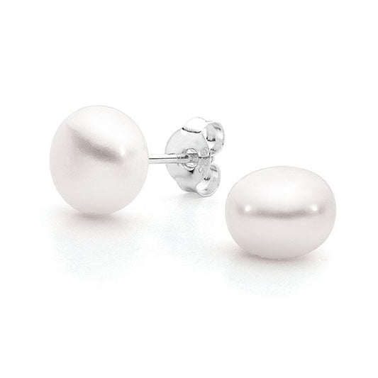 10mm Freshwater Button Pearl Studs