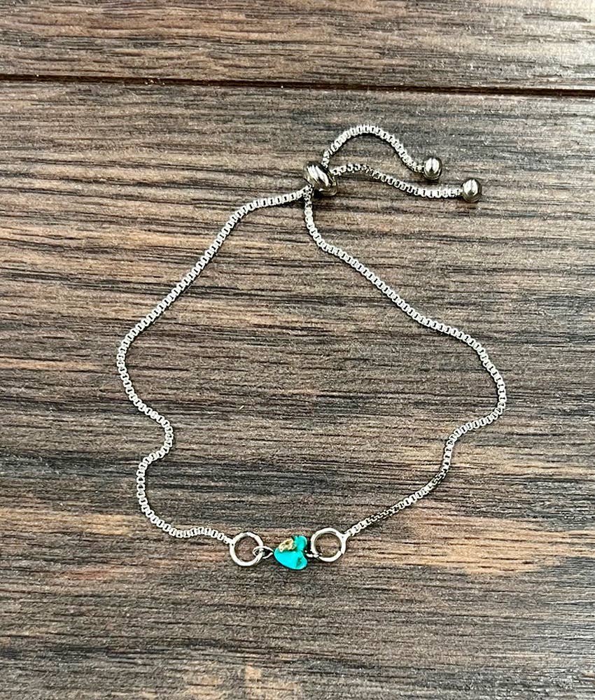 711625, Handmade 6mm Heart Gemstone Adjustable Bracelet