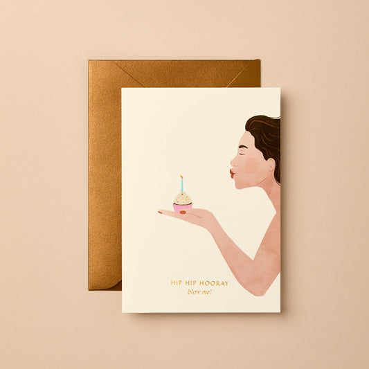 Hooray! Blow Me! - Birthday Card  - Foil Greeting Card