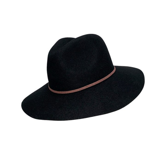 Stylish Wool Felt Fedora Hat with Suede Band Deco