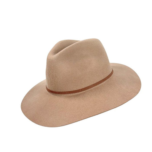 Stylish Wool Felt Fedora Hat with Suede Band Deco