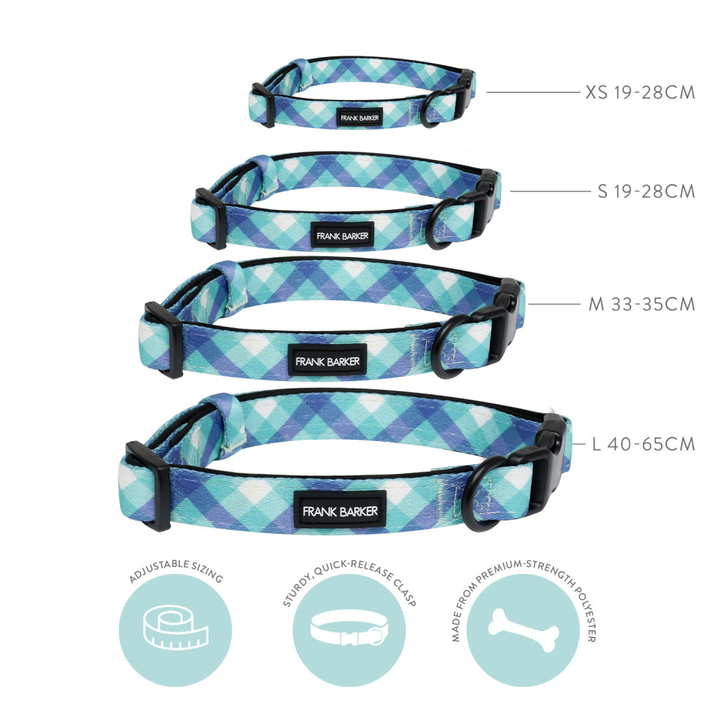 Teal Gingham Collar - L