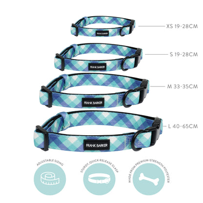 Teal Gingham Collar - L