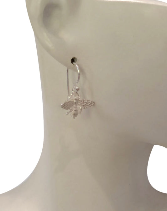 Sterling Silver & Bee Earrings
