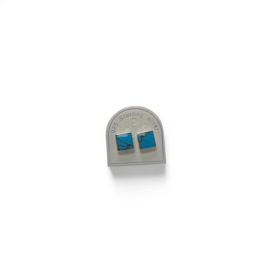 Signature Silver & Turquoise Square Studs