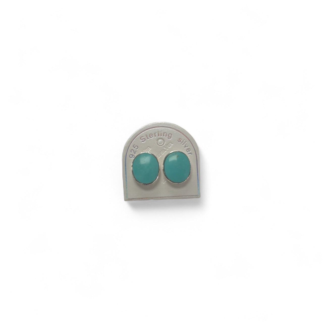 Signature Silver Black Turquoise Oval Studs