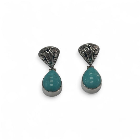Sterling Silver Teardrop Turquoise Earrings