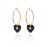 Black Heart Drop Earrings