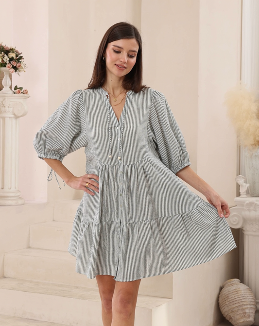 Simone - Babydoll Stripe Dress