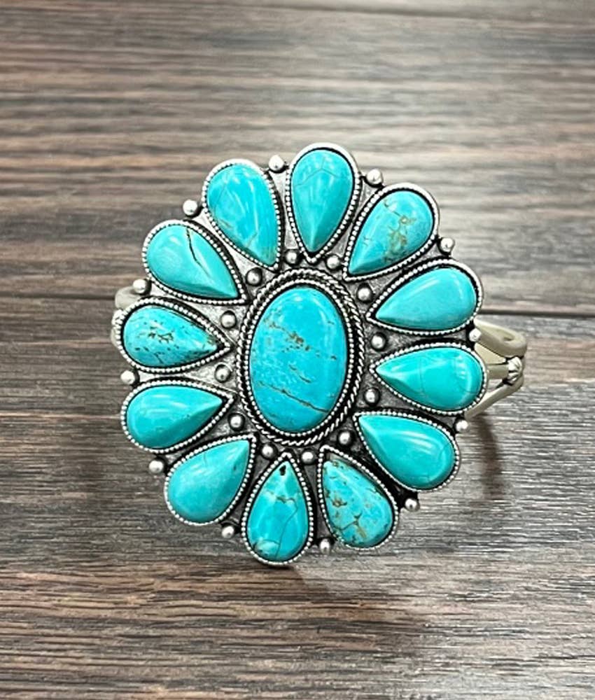 711269, Navajo Turquoise, Brass Cuff Bracelet