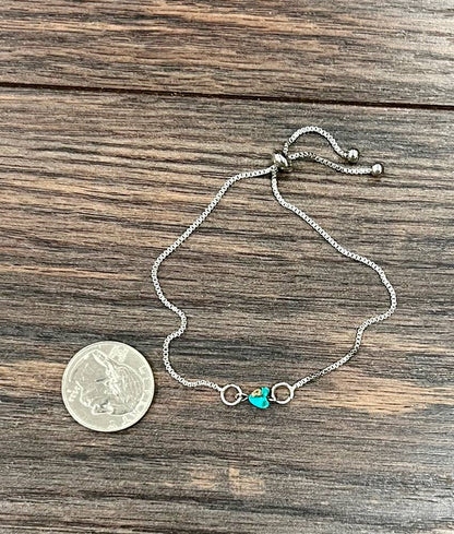 711625, Handmade 6mm Heart Gemstone Adjustable Bracelet