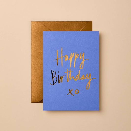 Happy Birthday xo (Wildflower Blue) Greeting Card